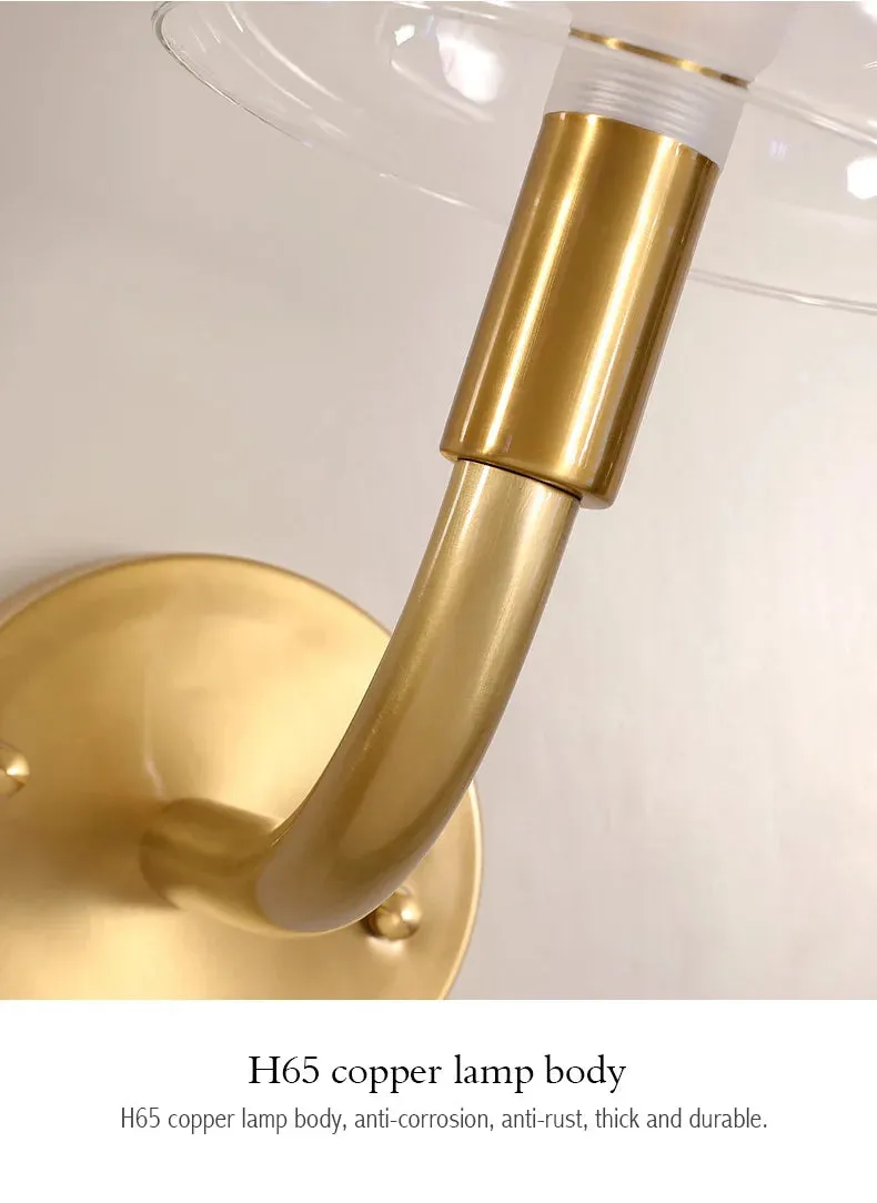 IWP Mushroom Modern Nordic Golden Copper Wall Lamp