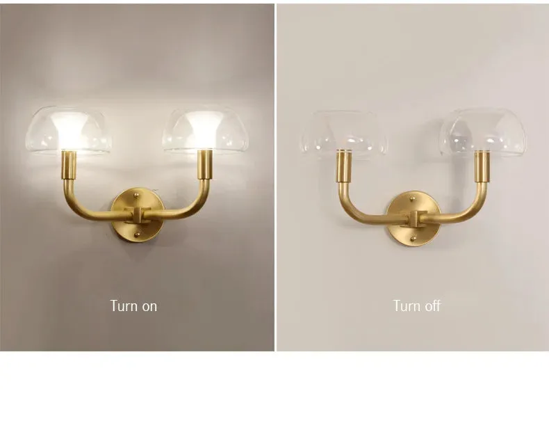 IWP Mushroom Modern Nordic Golden Copper Wall Lamp