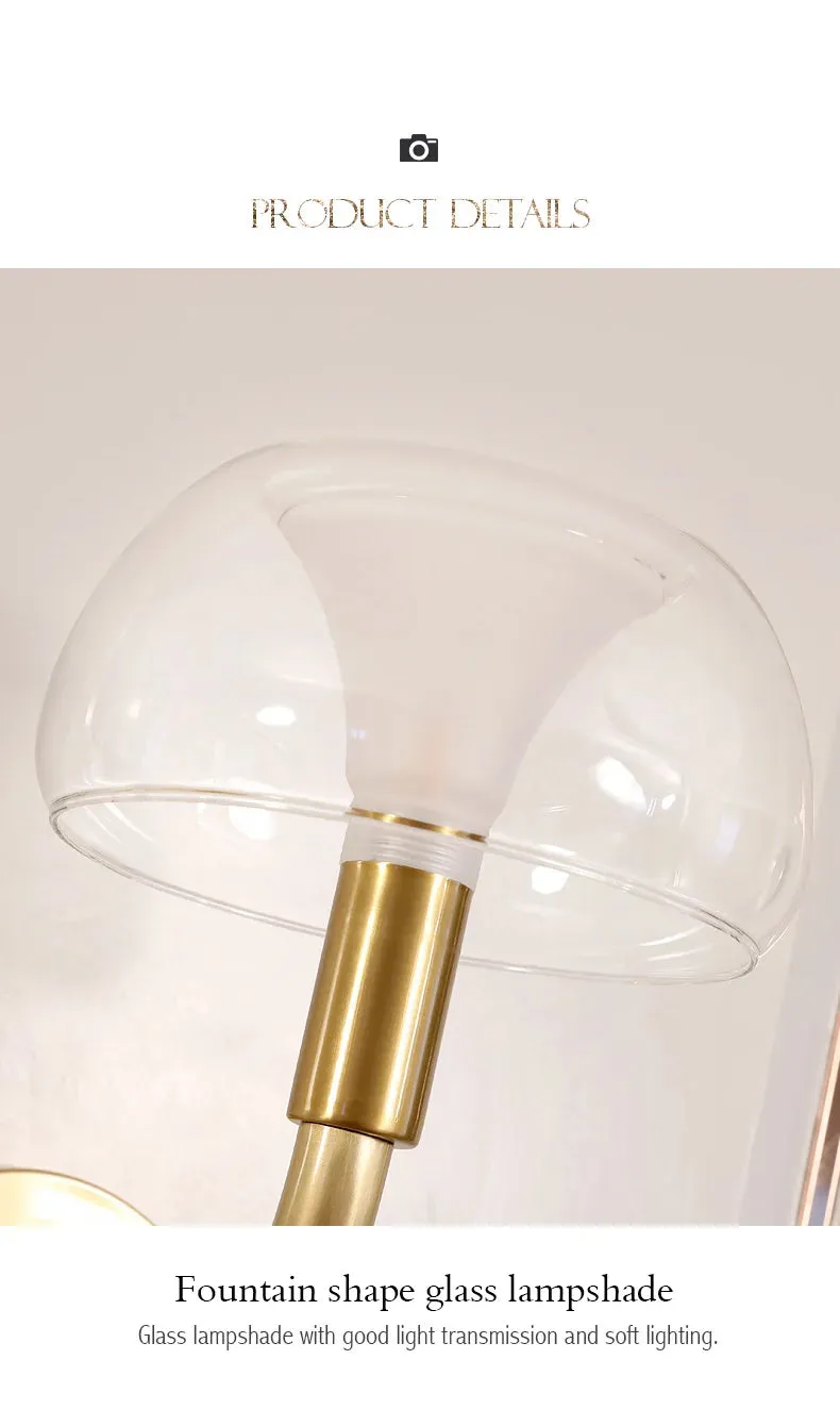 IWP Mushroom Modern Nordic Golden Copper Wall Lamp