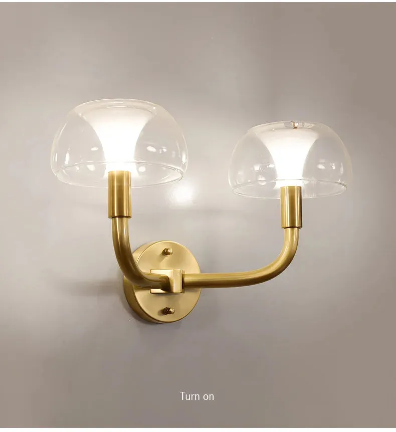 IWP Mushroom Modern Nordic Golden Copper Wall Lamp