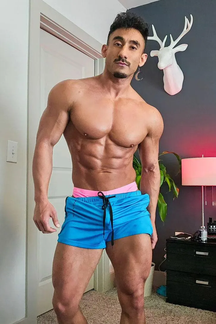 Karma 2" Short Shorts with Zipper Pockets - Azure Blue