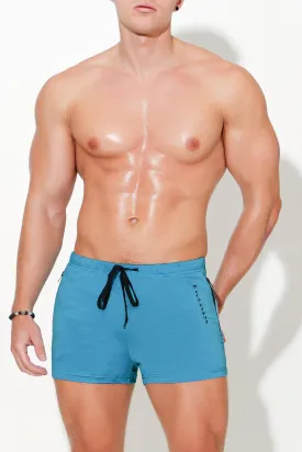 Karma 2" Short Shorts with Zipper Pockets - Azure Blue