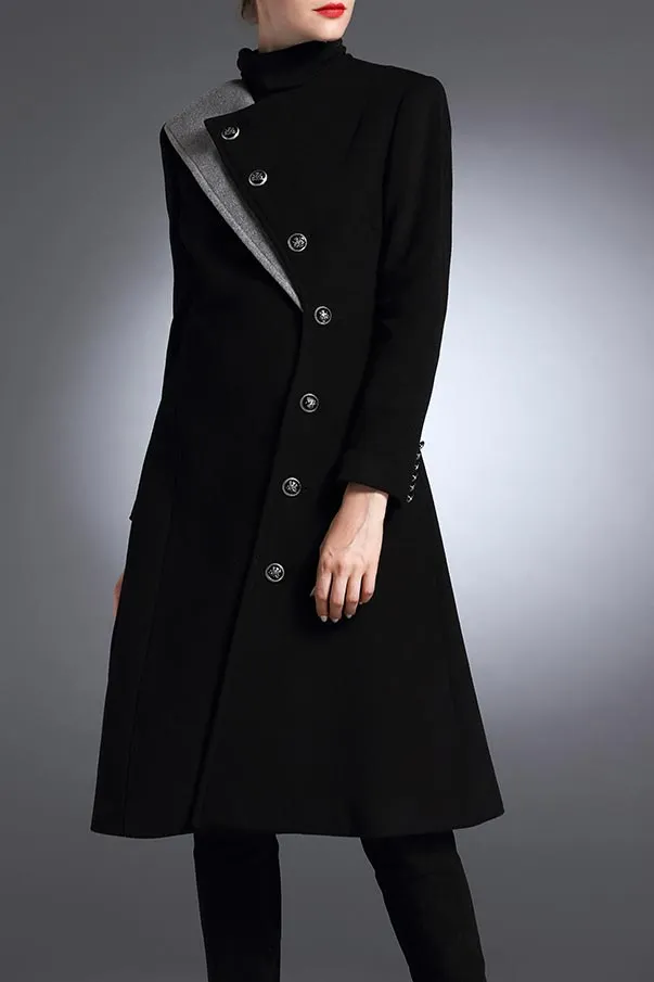Katy Black Wool Winter Coat