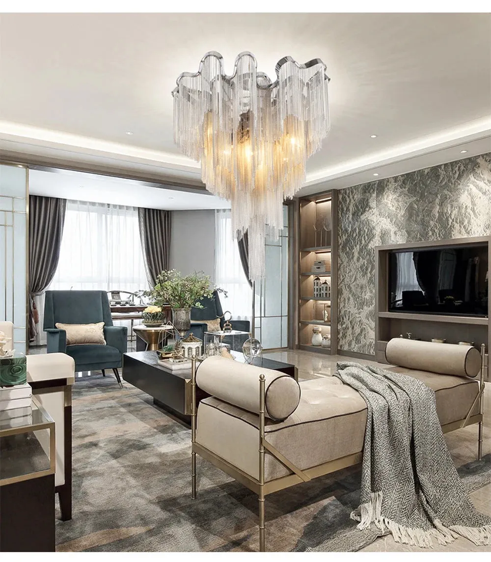 MAK Naysi Aluminum Tassels Chandelier