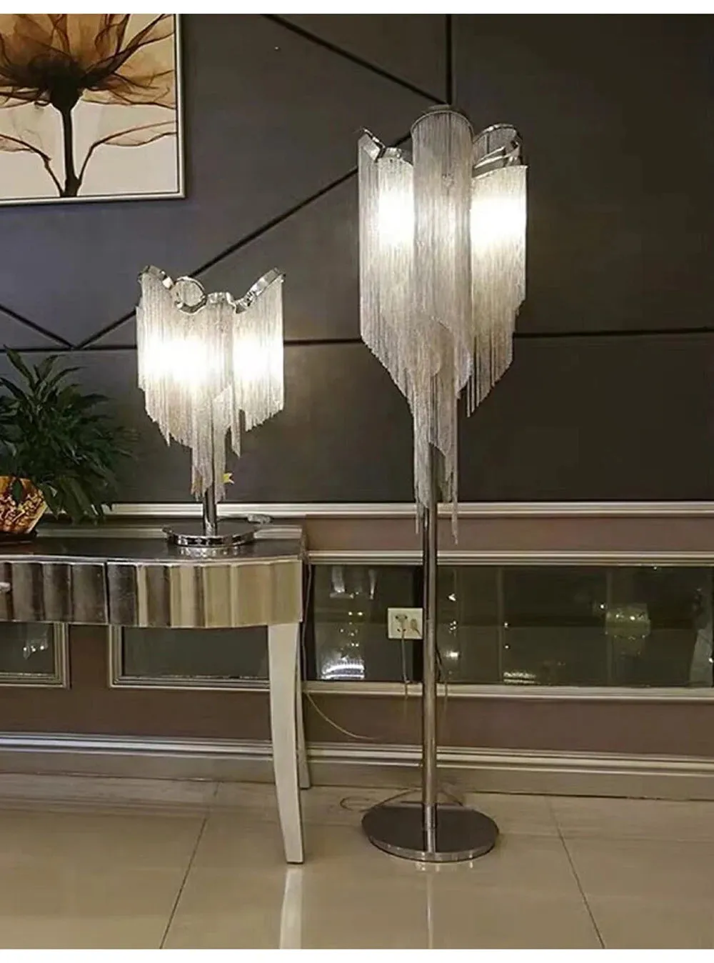 MAK Naysi Aluminum Tassels Chandelier