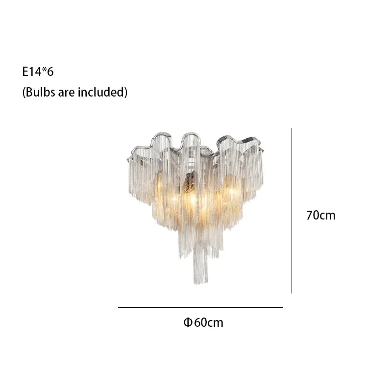 MAK Naysi Aluminum Tassels Chandelier