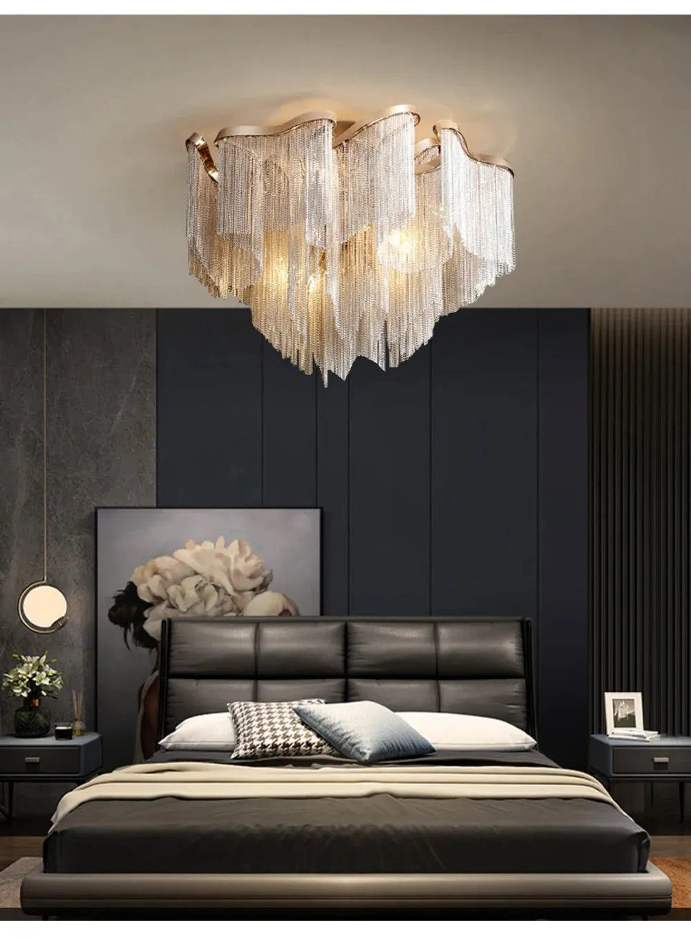 MAK Naysi Aluminum Tassels Chandelier