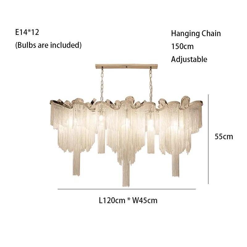 MAK Naysi Aluminum Tassels Chandelier