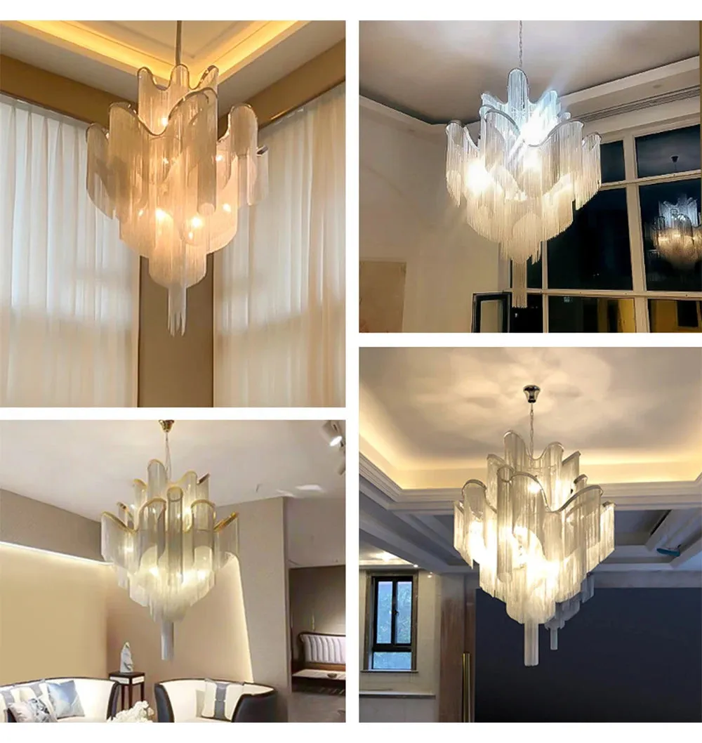 MAK Naysi Aluminum Tassels Chandelier