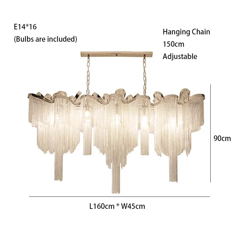 MAK Naysi Aluminum Tassels Chandelier