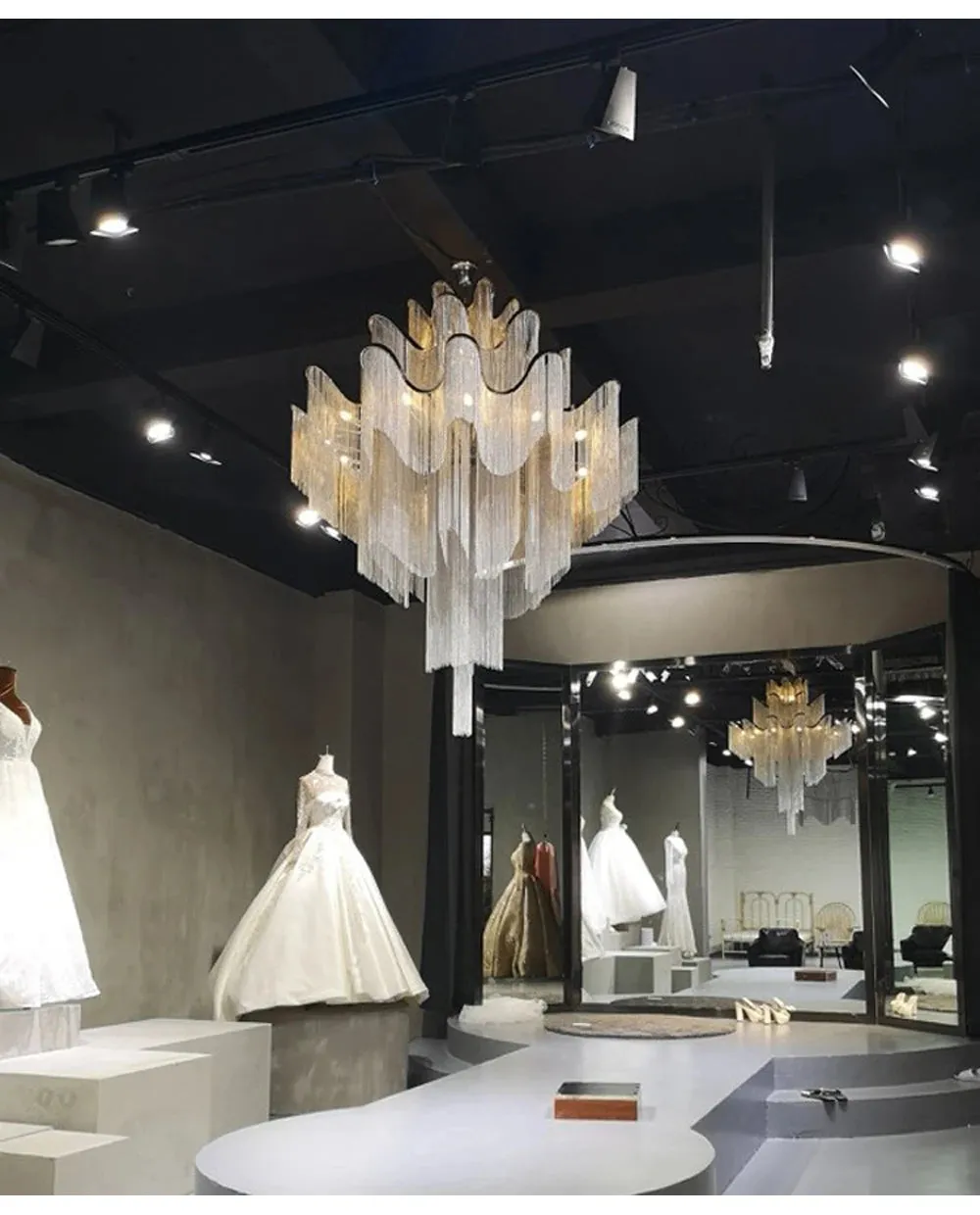 MAK Naysi Aluminum Tassels Chandelier