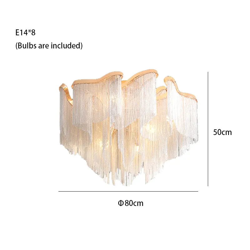 MAK Naysi Aluminum Tassels Chandelier