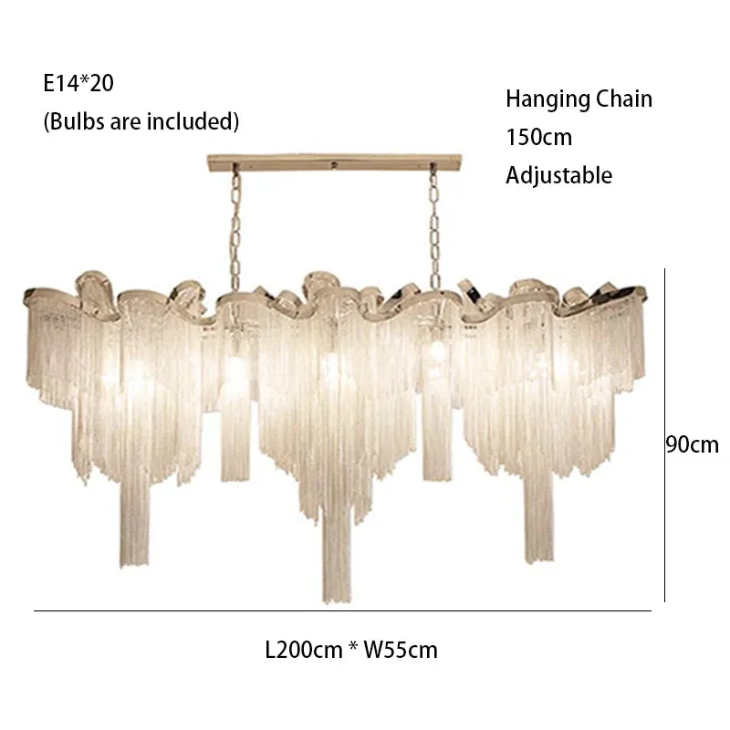 MAK Naysi Aluminum Tassels Chandelier