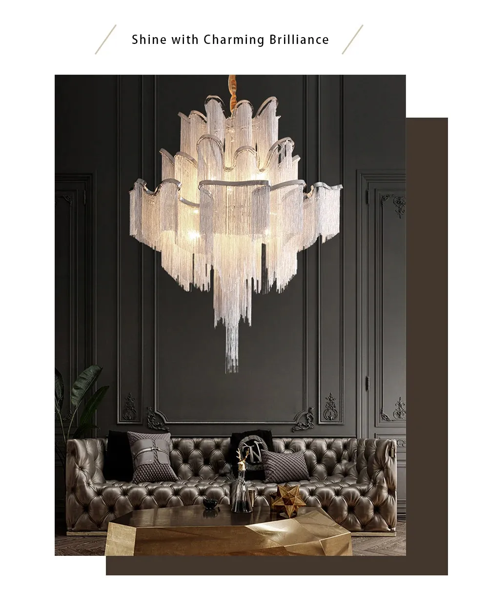 MAK Naysi Aluminum Tassels Chandelier