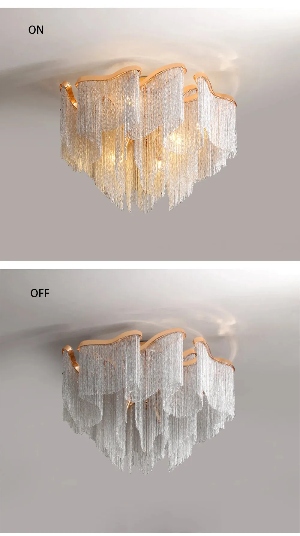 MAK Naysi Aluminum Tassels Chandelier