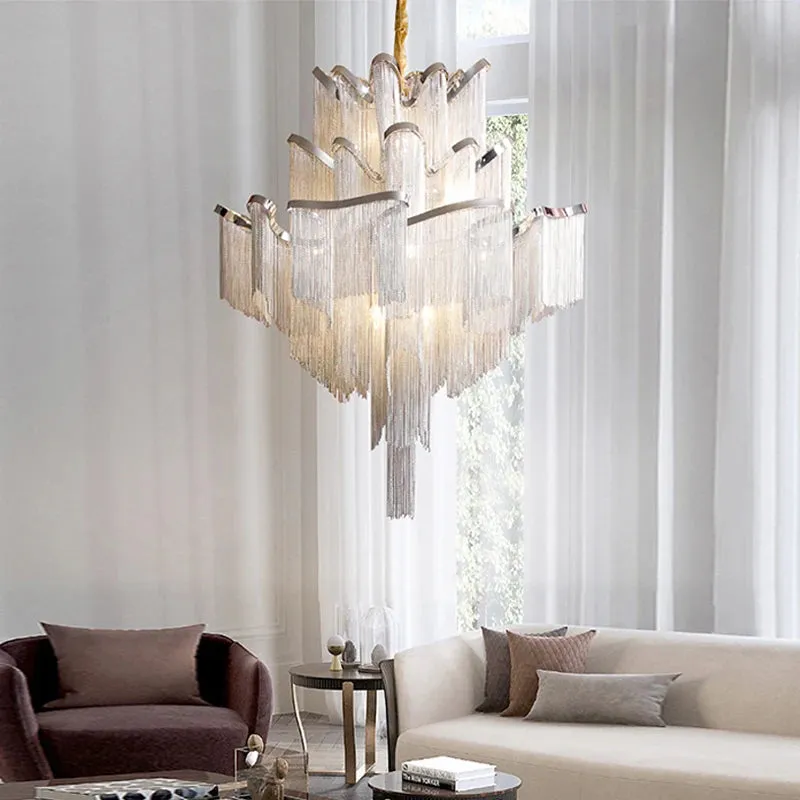 MAK Naysi Aluminum Tassels Chandelier