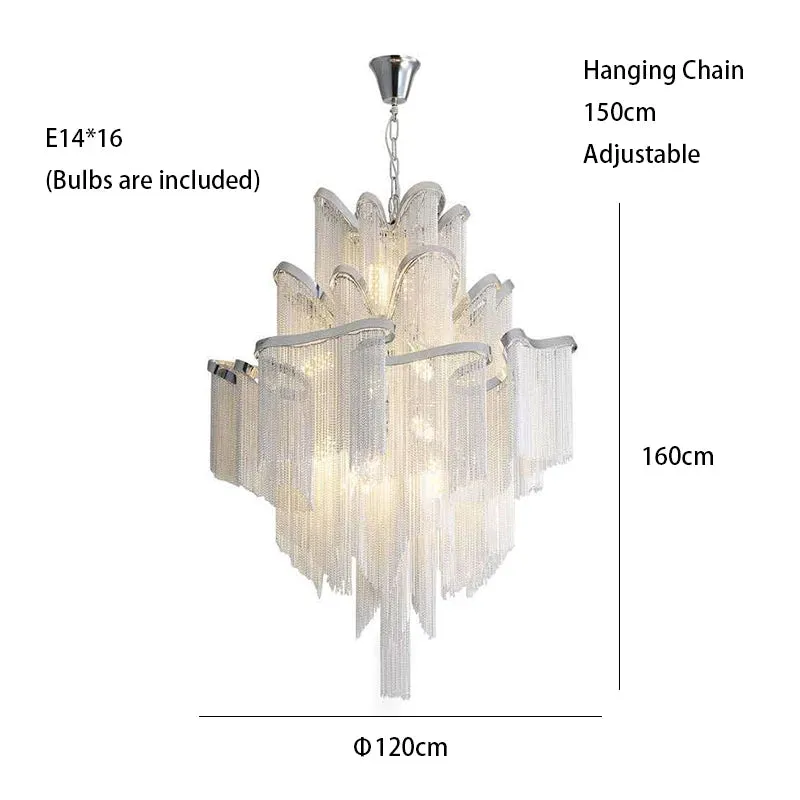 MAK Naysi Aluminum Tassels Chandelier