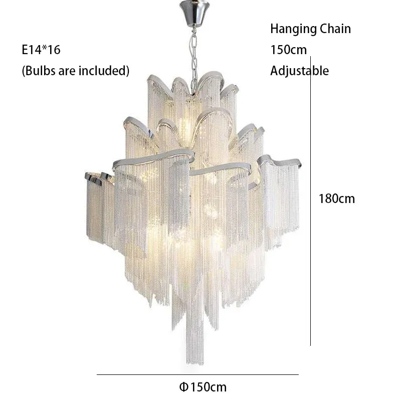 MAK Naysi Aluminum Tassels Chandelier