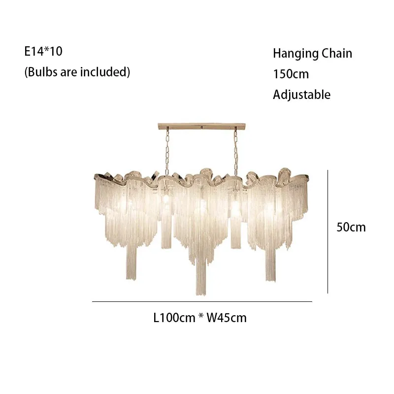 MAK Naysi Aluminum Tassels Chandelier