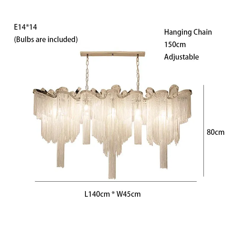 MAK Naysi Aluminum Tassels Chandelier