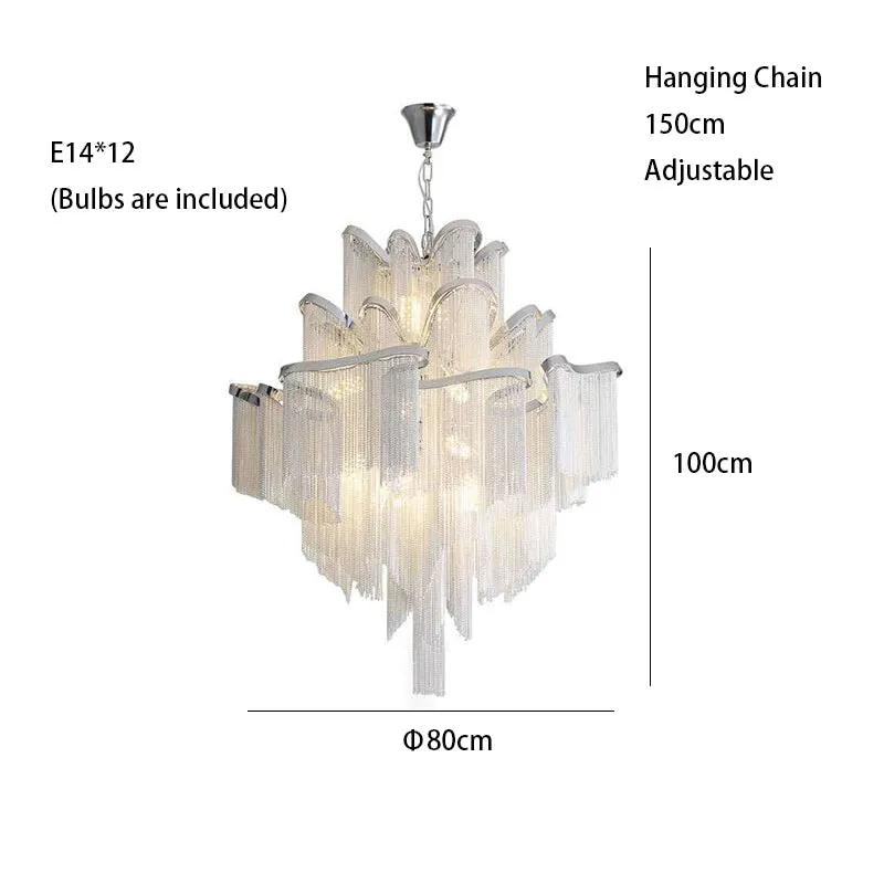 MAK Naysi Aluminum Tassels Chandelier