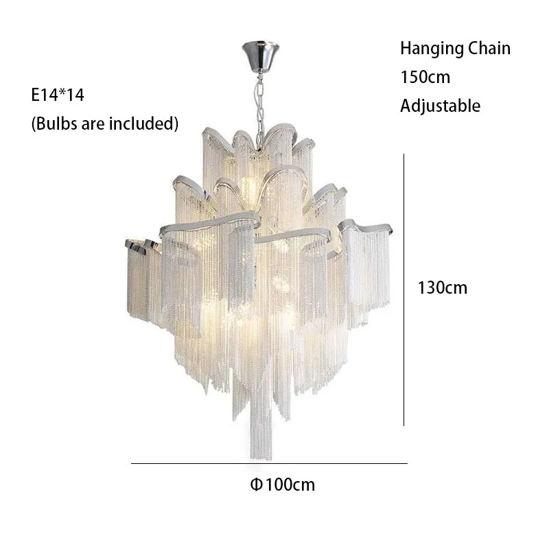 MAK Naysi Aluminum Tassels Chandelier