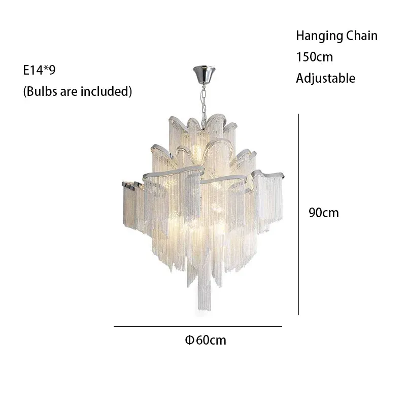 MAK Naysi Aluminum Tassels Chandelier