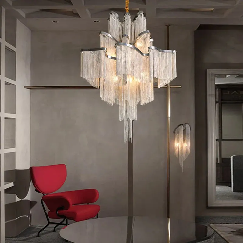 MAK Naysi Aluminum Tassels Chandelier