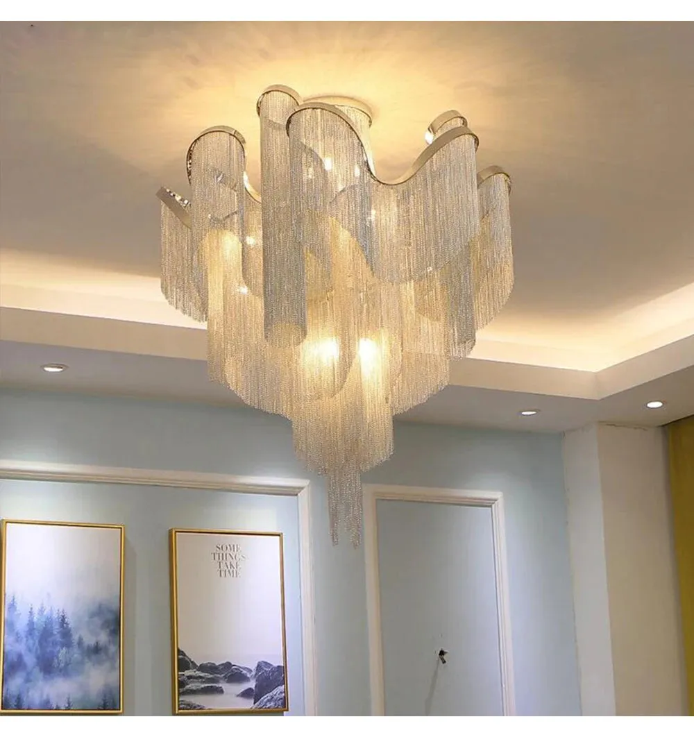 MAK Naysi Aluminum Tassels Chandelier