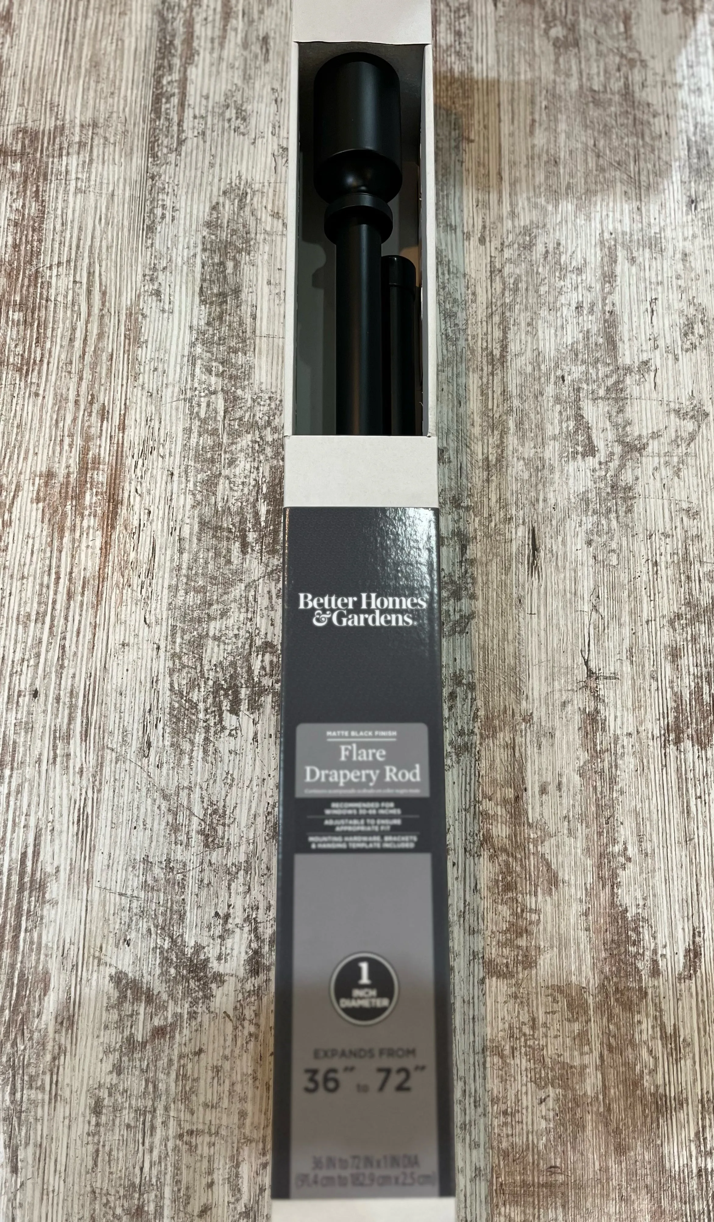 Matte Black Flare Curtain Rod