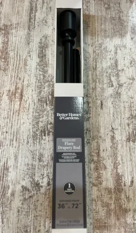 Matte Black Flare Curtain Rod