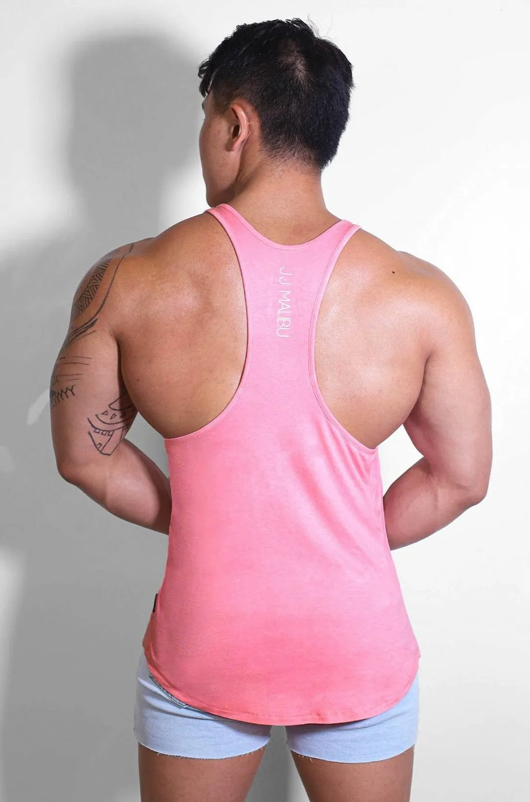 Men's Muscle Stringer - Bubblegum Pink
