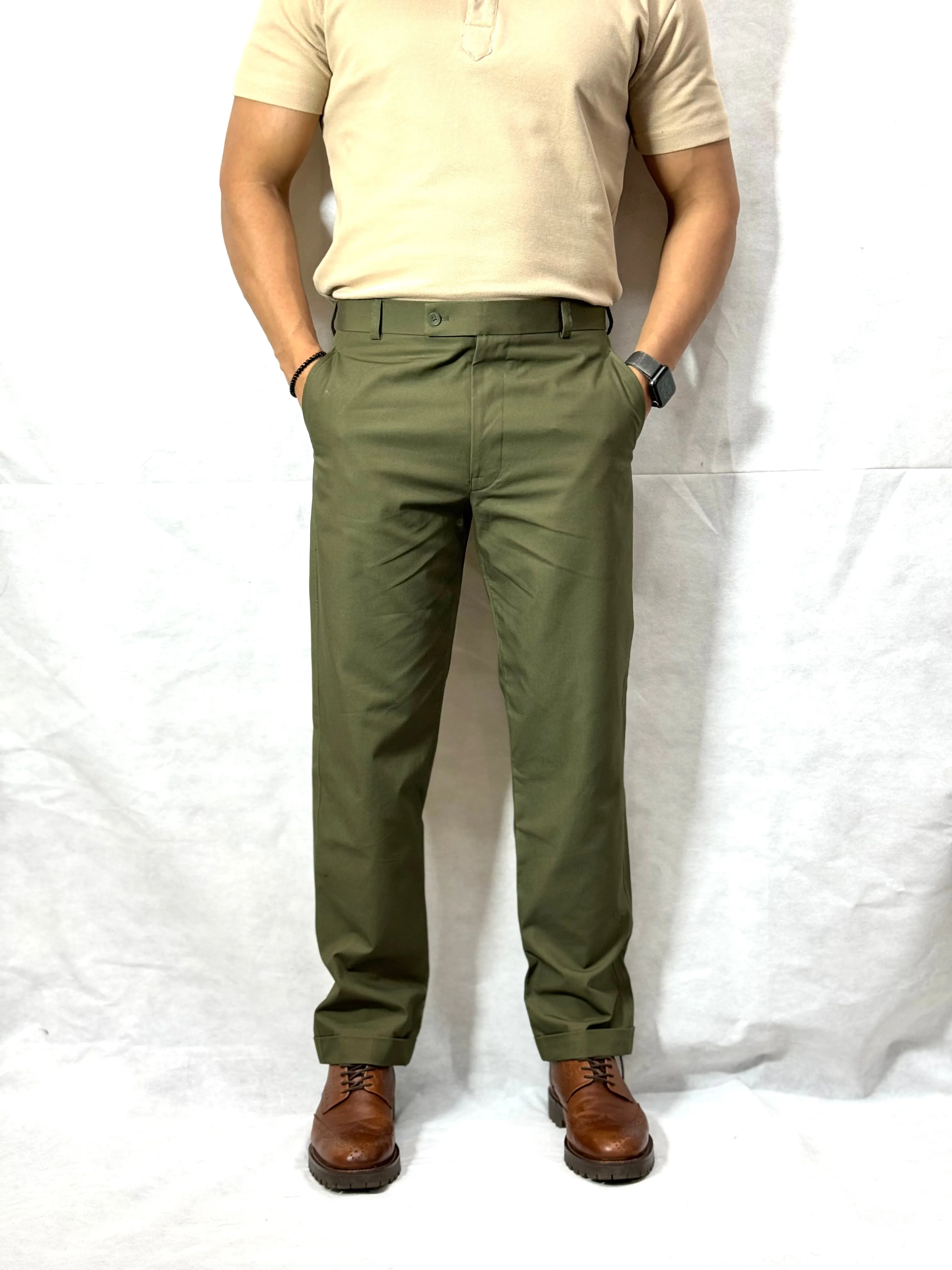 OLIVE GREEN OLD MONEY CHINO