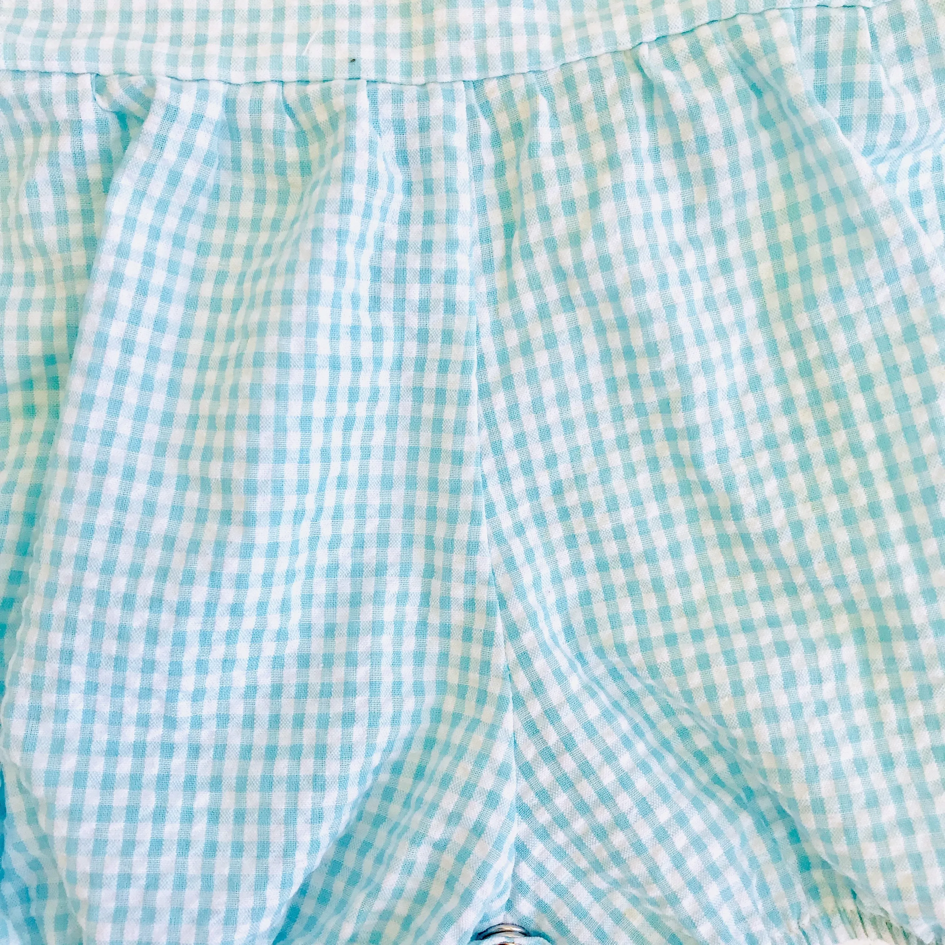 Orchid Playsuit in Light Blue Seersucker