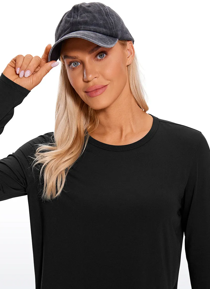 Pima Cotton Cropped Long Sleeve Classic Fit