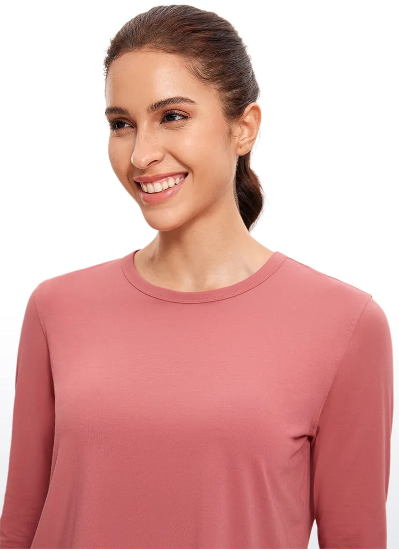 Pima Cotton Cropped Long Sleeve Classic Fit