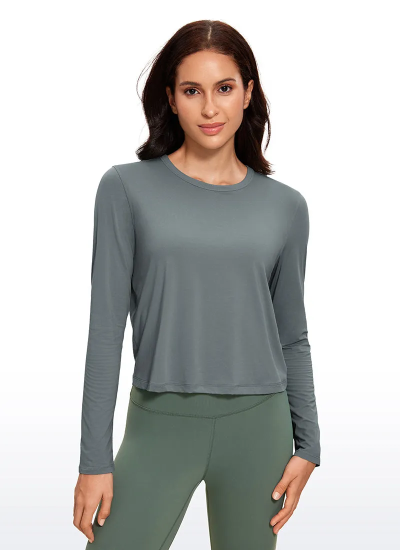 Pima Cotton Cropped Long Sleeve Classic Fit