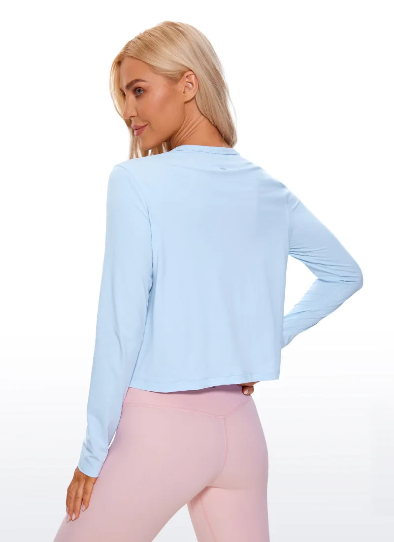 Pima Cotton Cropped Long Sleeve Classic Fit