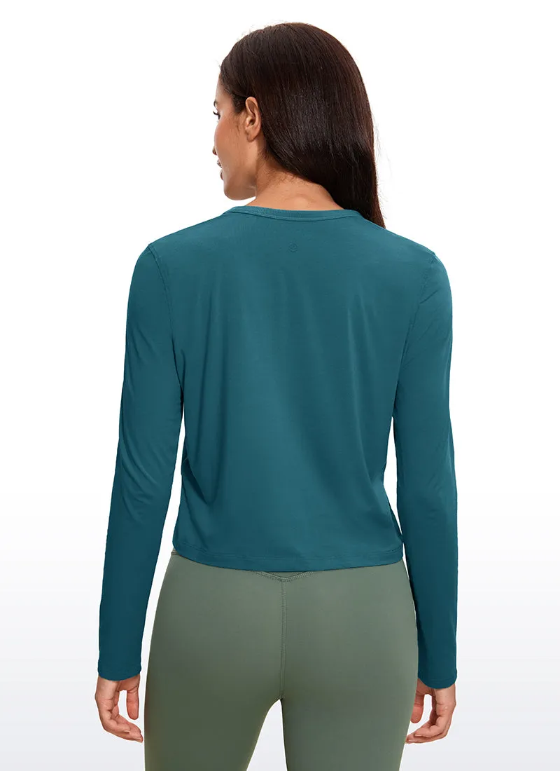 Pima Cotton Cropped Long Sleeve Classic Fit