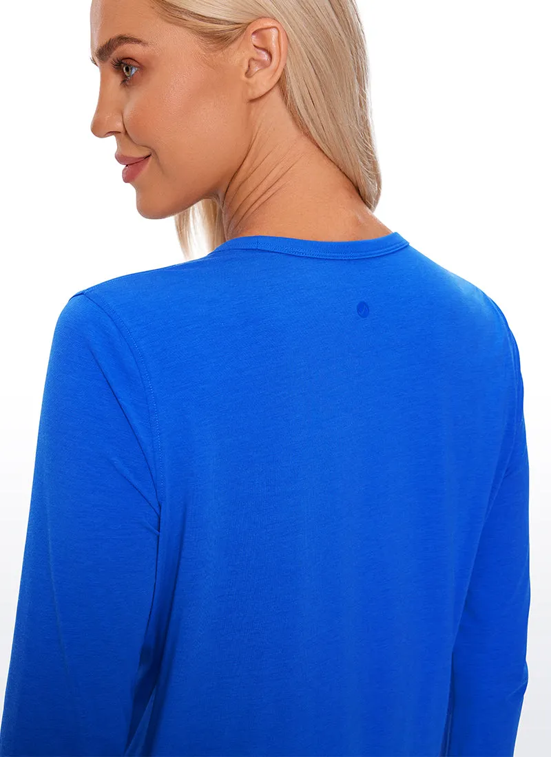 Pima Cotton Cropped Long Sleeve Classic Fit