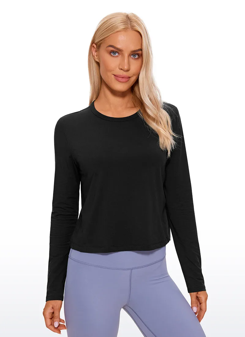 Pima Cotton Cropped Long Sleeve Classic Fit