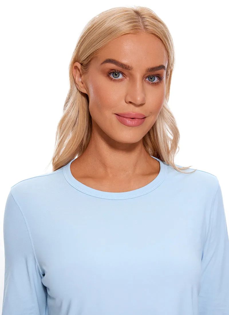 Pima Cotton Cropped Long Sleeve Classic Fit