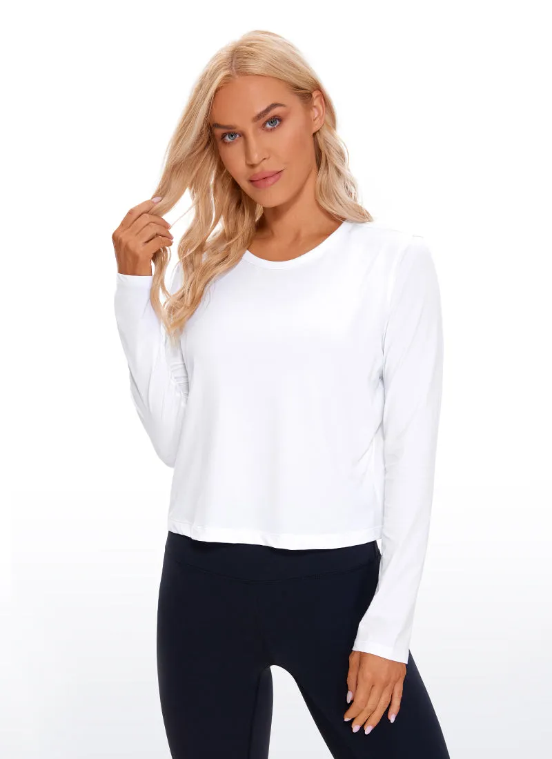 Pima Cotton Cropped Long Sleeve Classic Fit