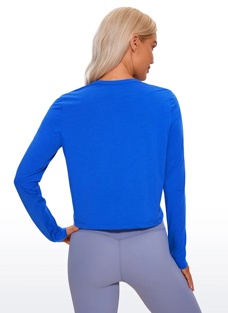 Pima Cotton Cropped Long Sleeve Classic Fit