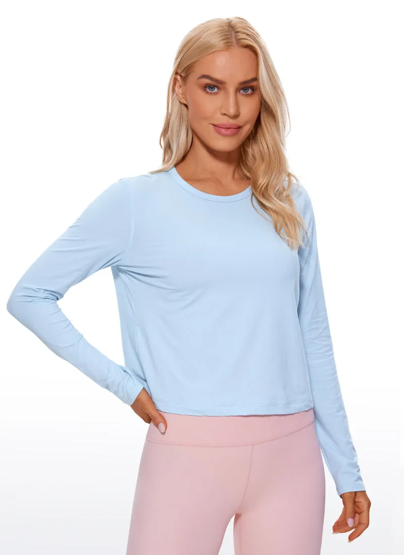 Pima Cotton Cropped Long Sleeve Classic Fit