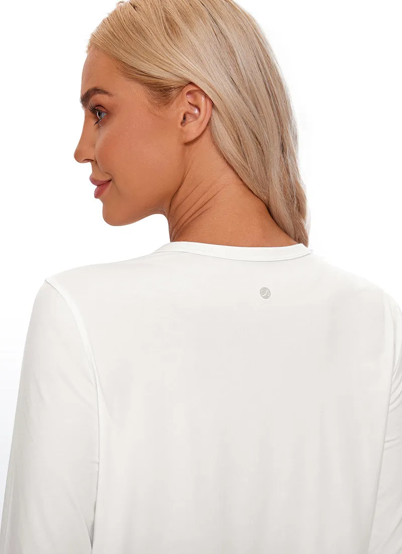 Pima Cotton Cropped Long Sleeve Classic Fit