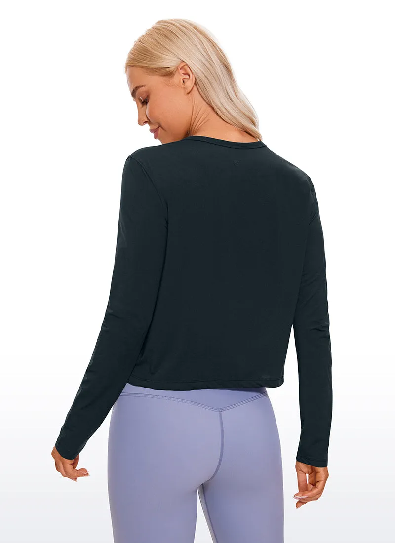 Pima Cotton Cropped Long Sleeve Classic Fit