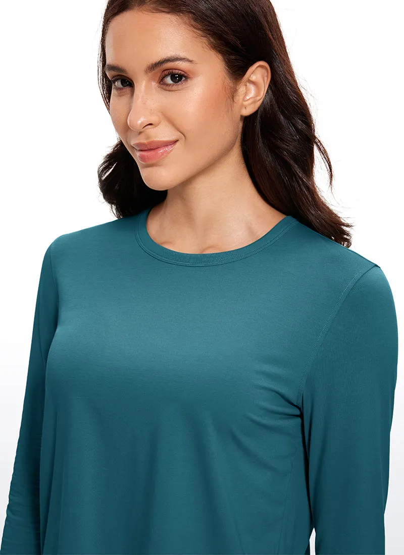 Pima Cotton Cropped Long Sleeve Classic Fit