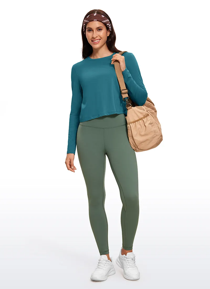 Pima Cotton Cropped Long Sleeve Classic Fit