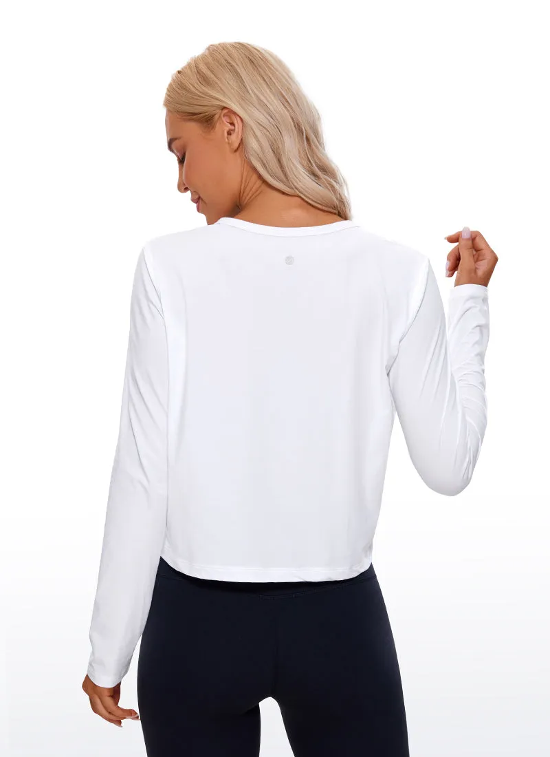 Pima Cotton Cropped Long Sleeve Classic Fit